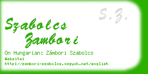 szabolcs zambori business card